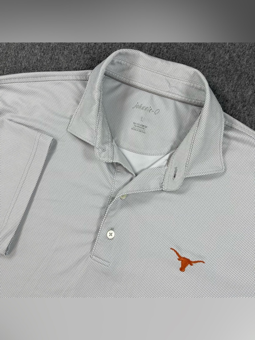Johnnie-O Polo Mens L White University of Texas Longhorns UT Golf College